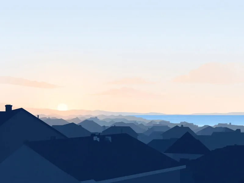 Illustration of Melbourne's western suburbs at sunrise