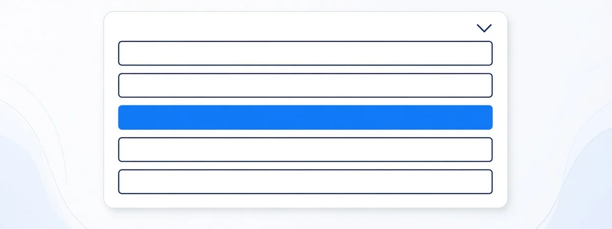 Illustration of a category dropdown with one choice highlighted