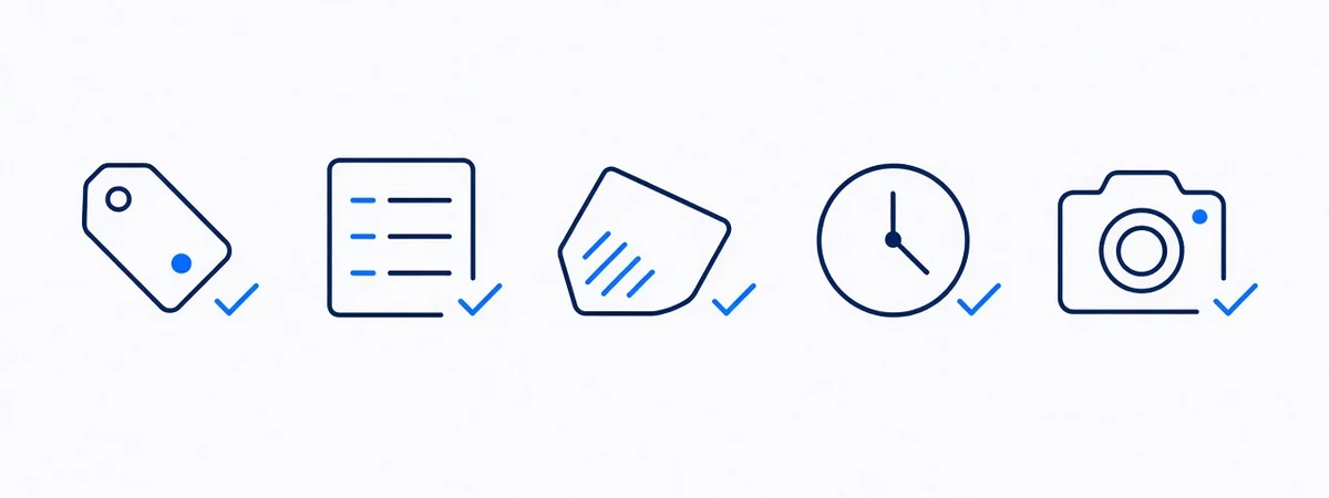 Illustration of a short list of included listing tasks