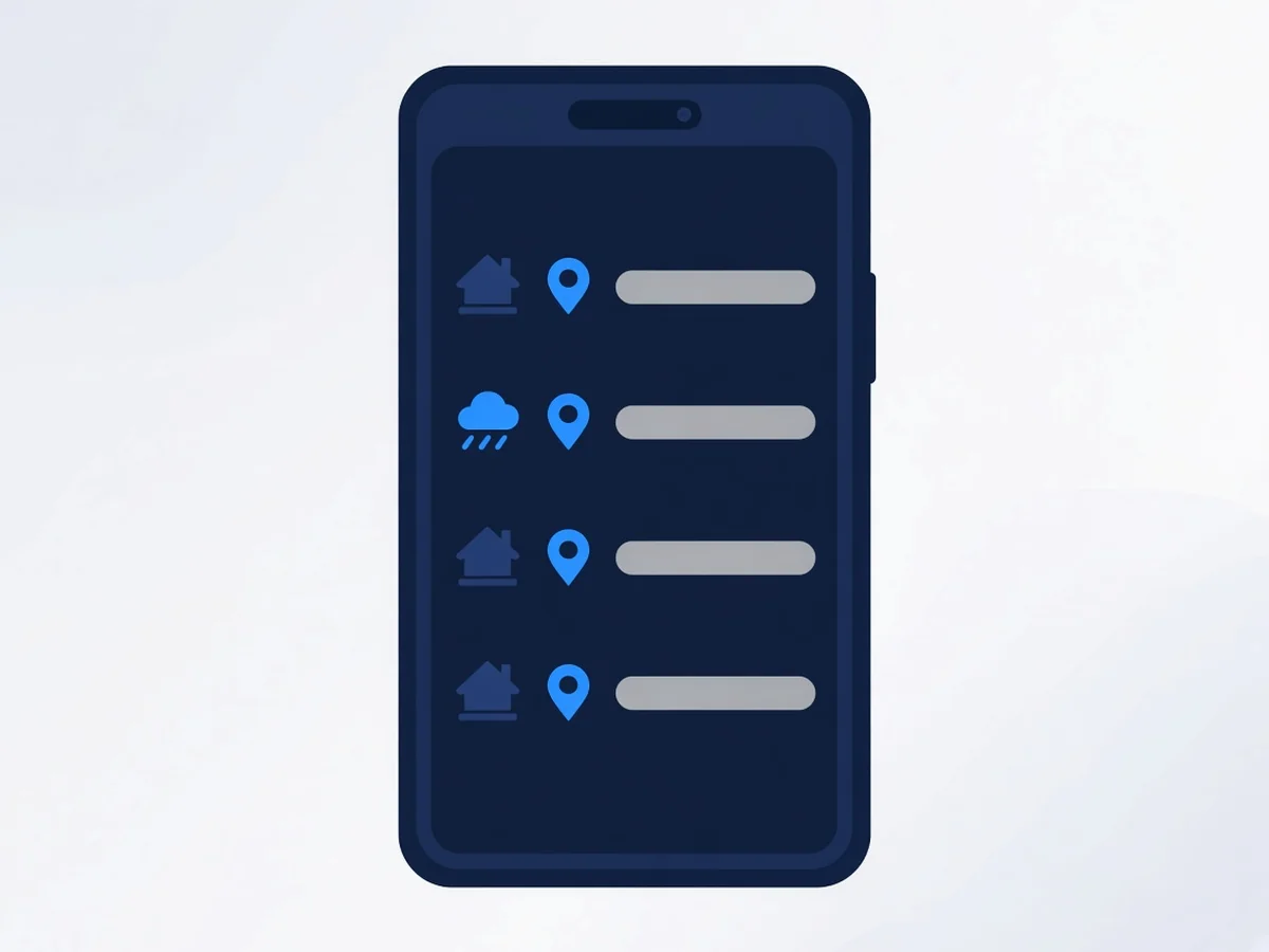 Illustration of a phone showing local roofer search results