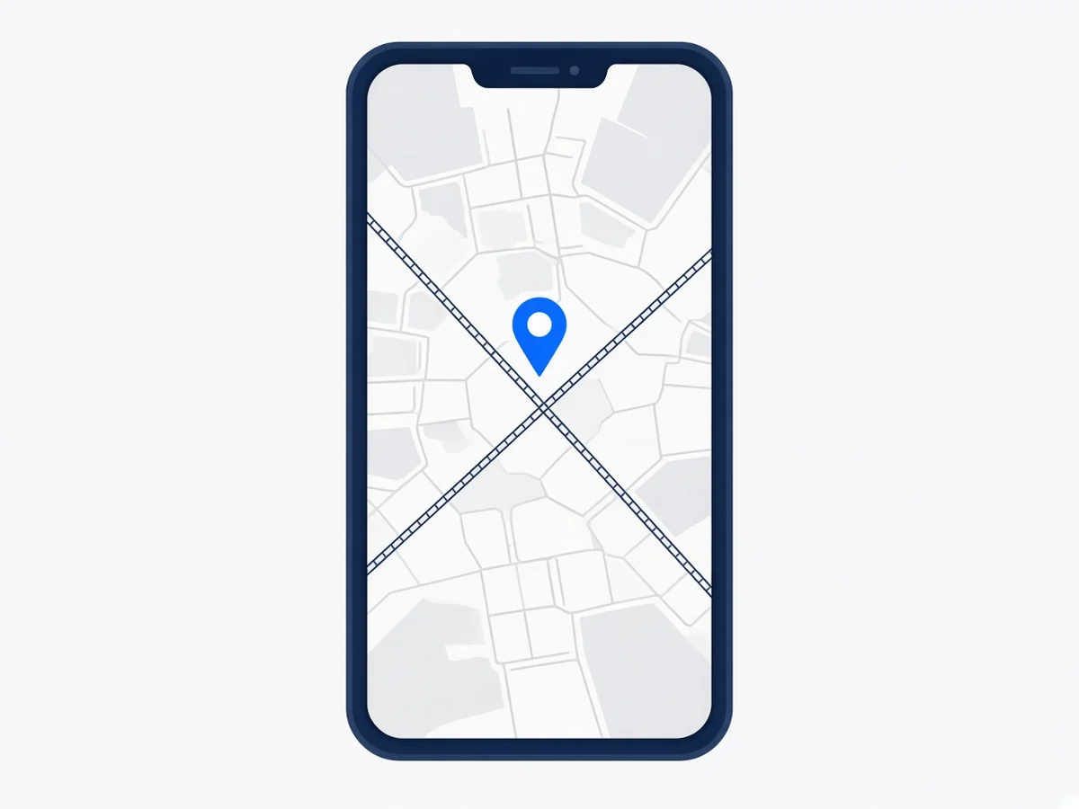 Illustration of a phone map pin in Sunshine, Victoria
