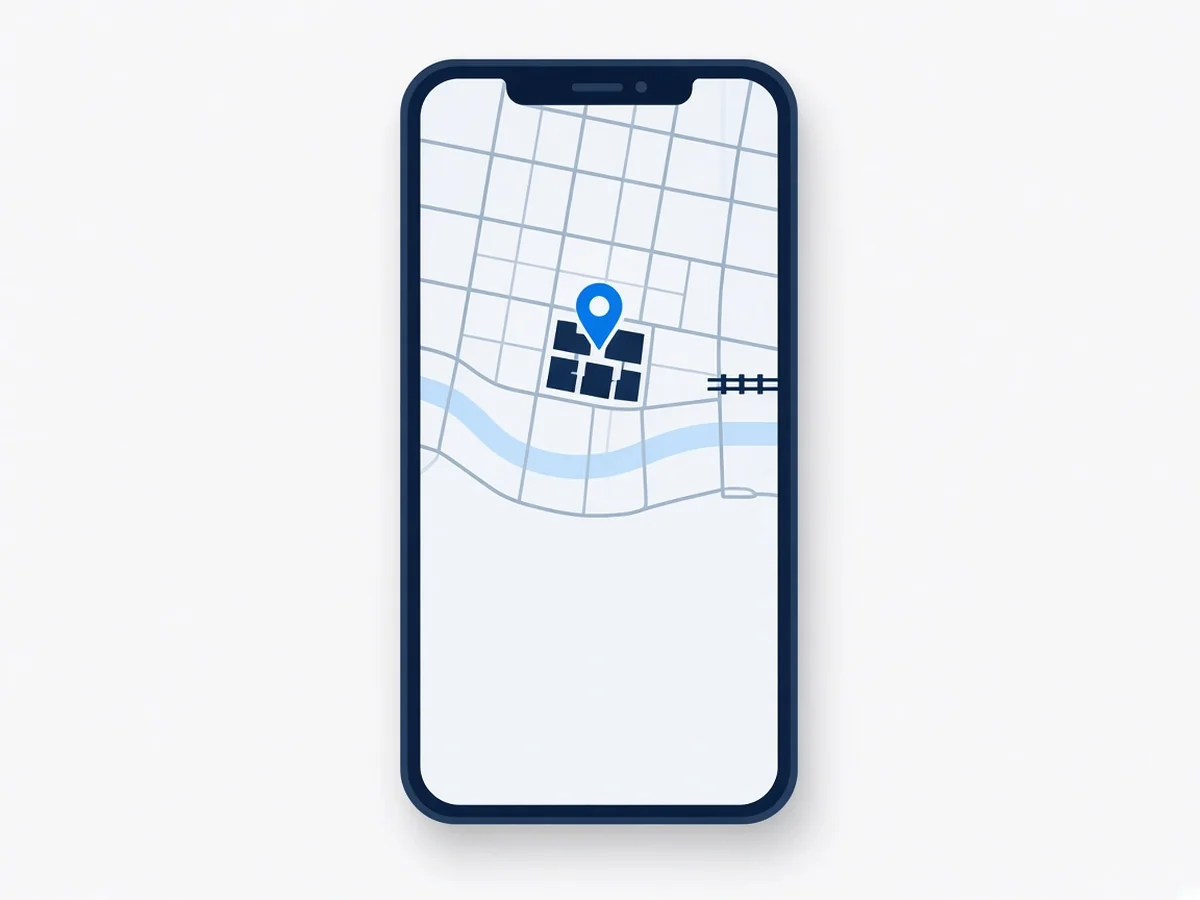Illustration of a phone map pin on a Werribee street, not the zoo
