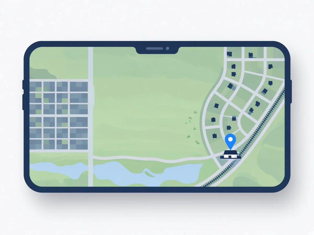 Illustration of a phone map pin near the Wyndham Vale station